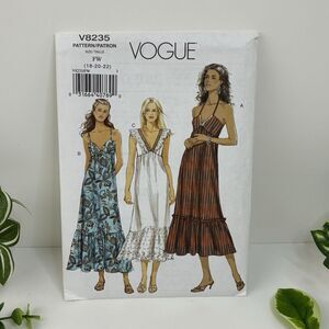 Dress Baby Doll Size 18-22 Pattern v8235 Ruffle Slip Vintage Y2K Uncut